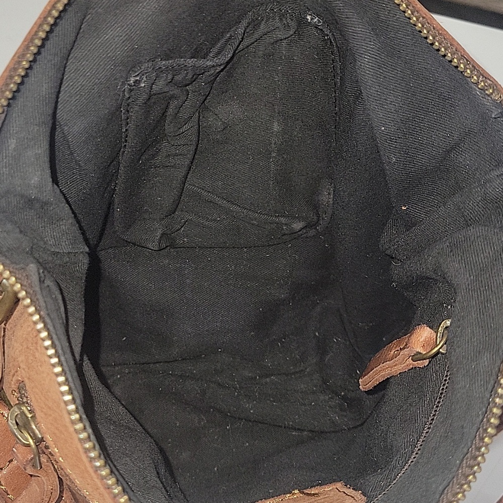 Harbour 2Nd for Anthropologie Leather Crossbody Messenger Bag - Brown - Picture 9 of 14